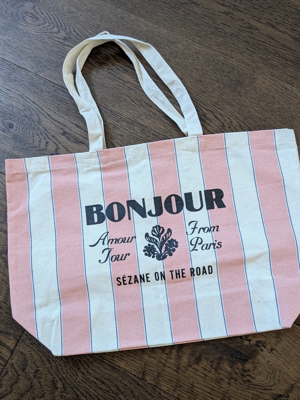 Sézane Bonjour Striped Canvas Tote